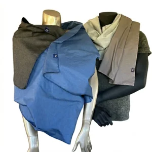 EMF and electromagnetic radiation protection scarves, made with stainless steel.
